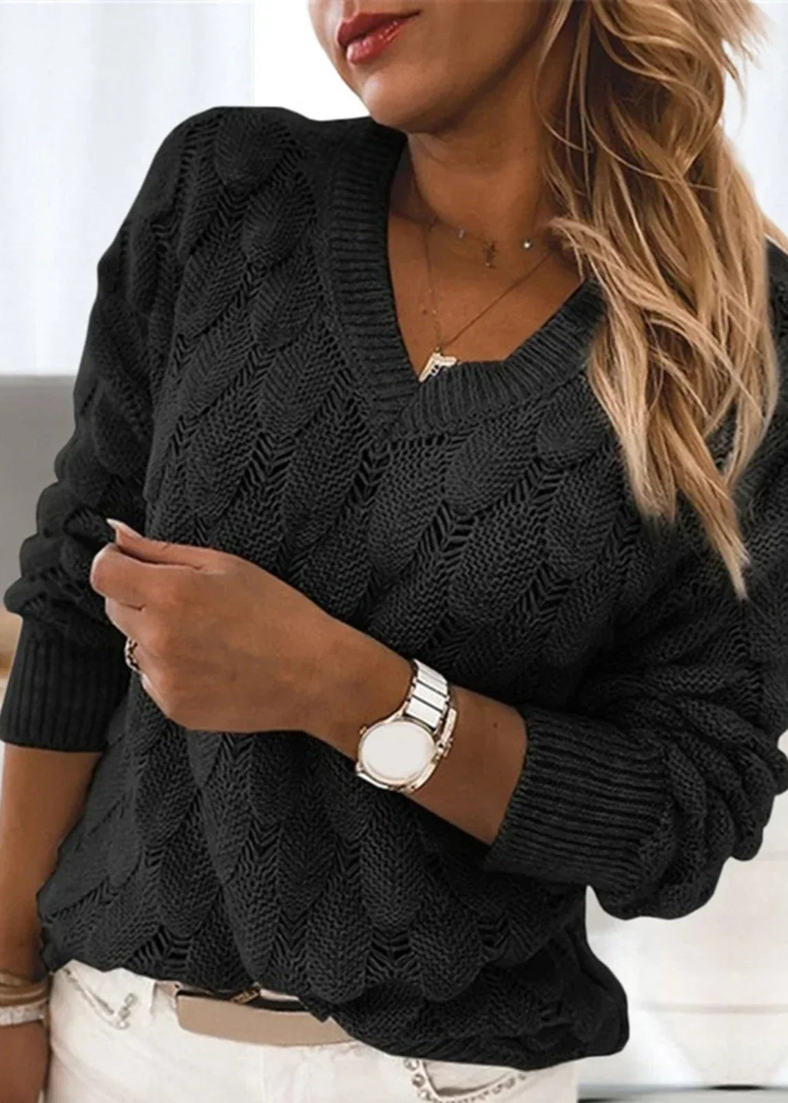 Clarisse | Pull-over élégant à col en V