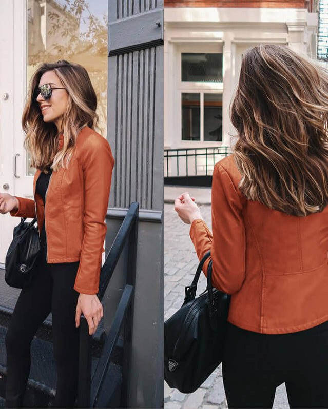 Margaux | Veste en cuir fabriquée à la main