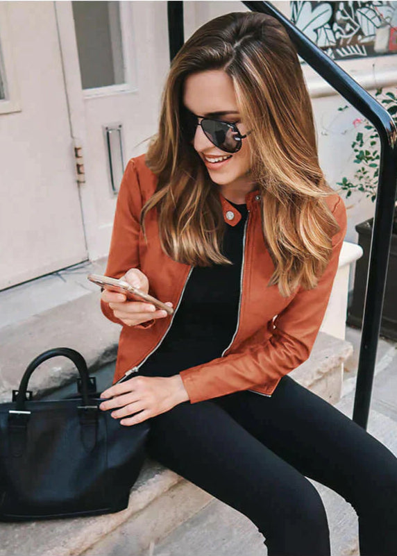 Margaux | Veste en cuir fabriquée à la main