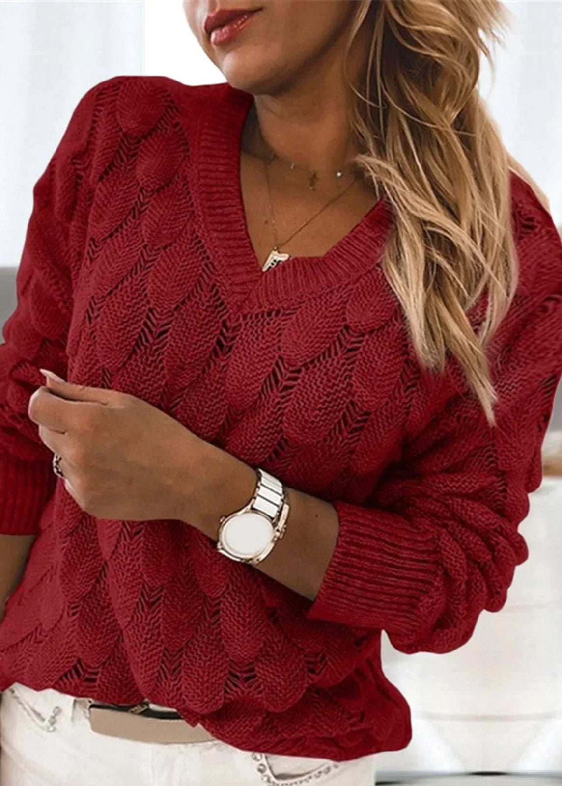 Clarisse  | Pull-over élégant à col en V