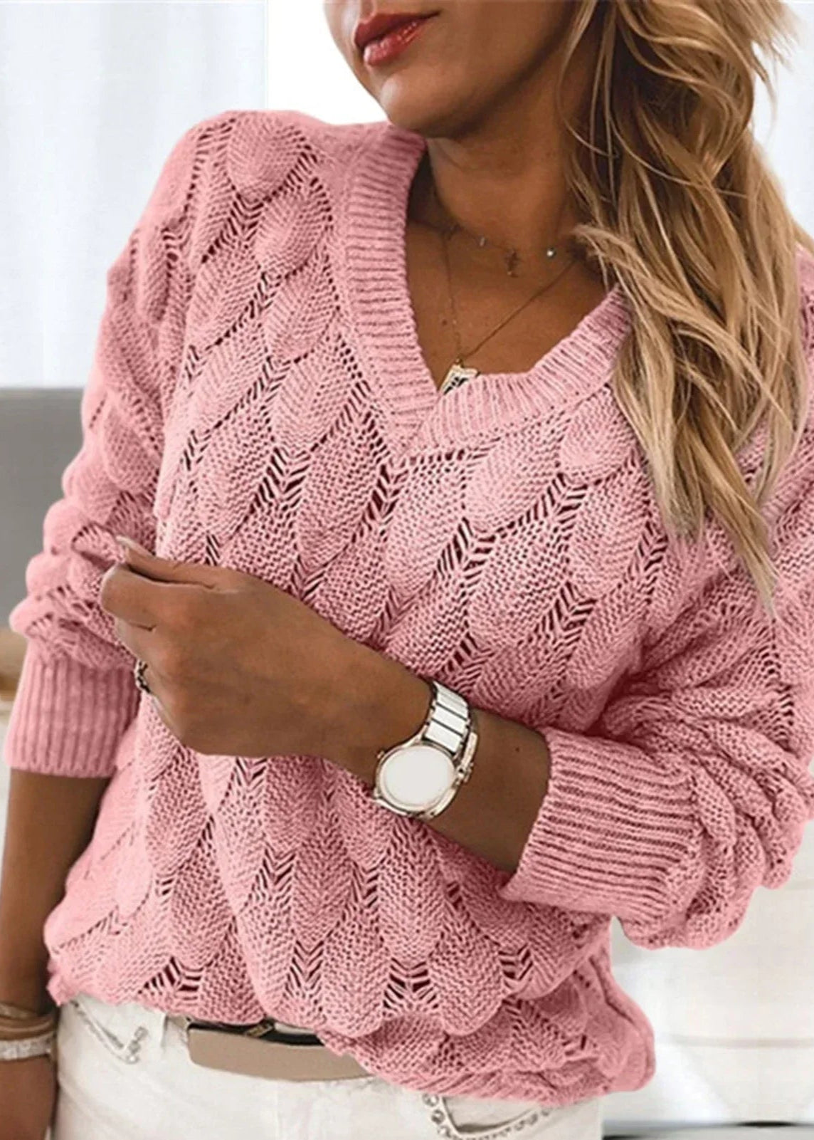 Clarisse  | Pull-over élégant à col en V