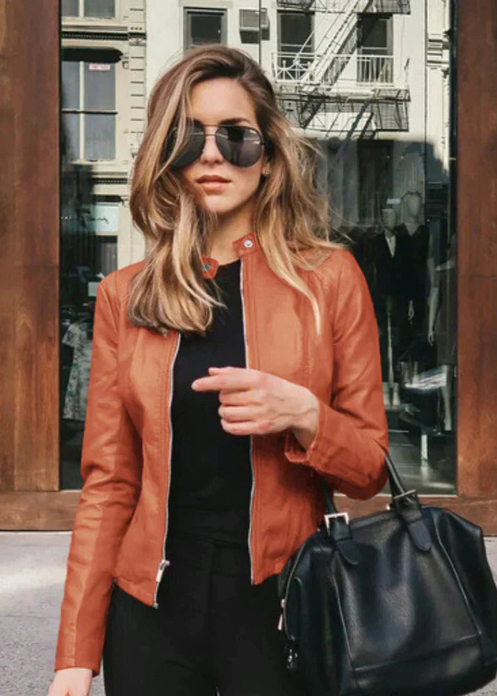 Margaux | Veste en cuir fabriquée à la main