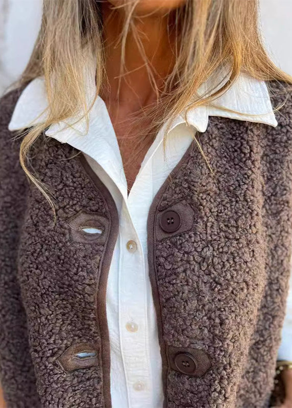 Noémie | Gilet D'hiver en Laine Douce Avec Boutons