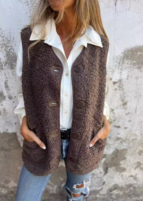 Noémie | Gilet D'hiver en Laine Douce Avec Boutons