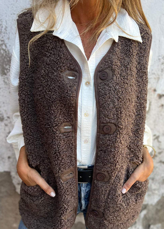 Noémie | Gilet D'hiver en Laine Douce Avec Boutons